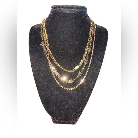 Guess Let It Sparkle 3-Pc. Silver-Tone Crystal Layered Necklaces, - Picture 2 of 4